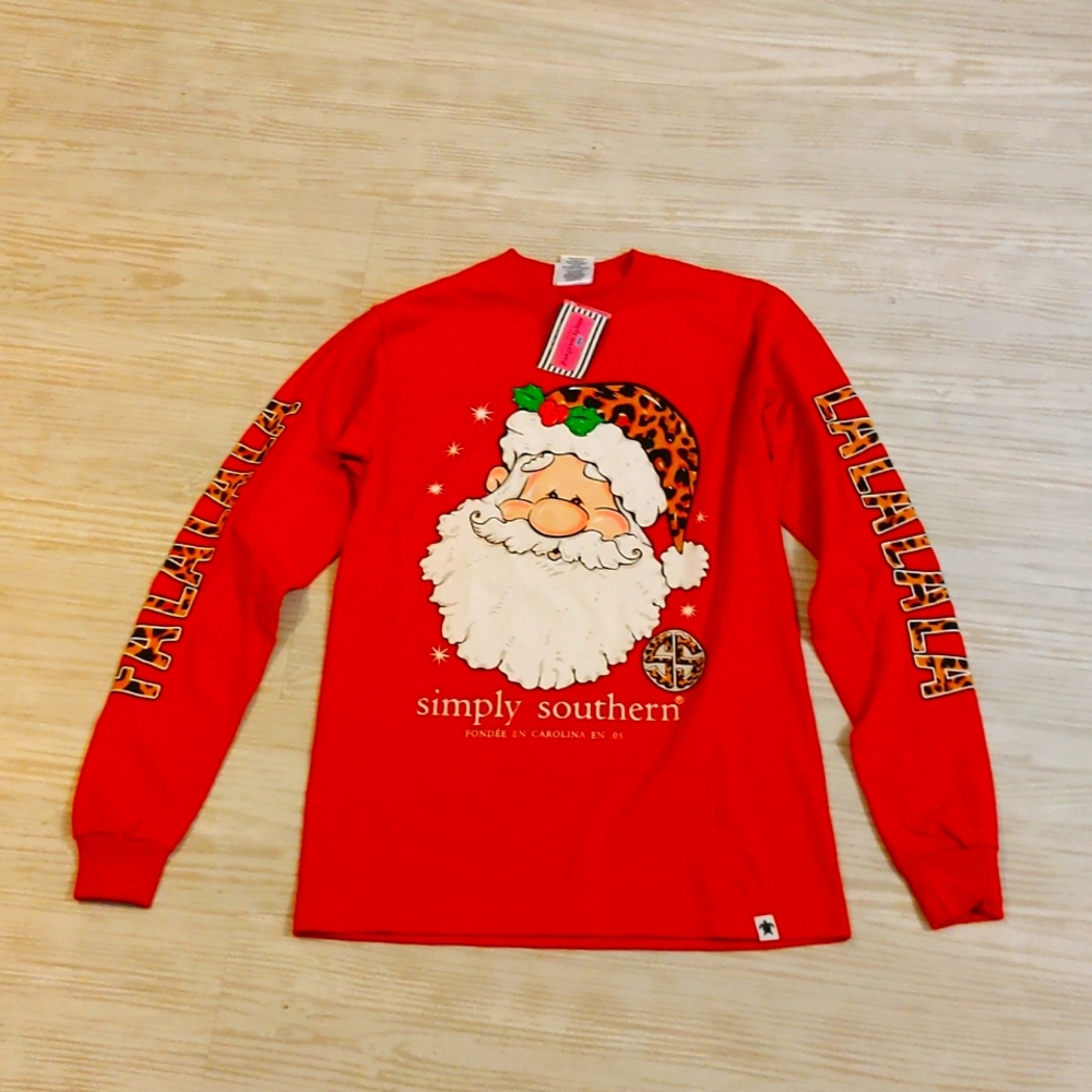 Simply Southern Long Sleeve Santa T shirt 🎅